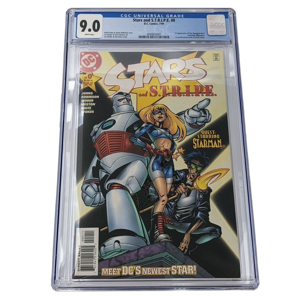 Stars and STRIPE #0 CGC 9.0 DC Comics 1999 Geoff Johns 1st Star Spangled Kid II